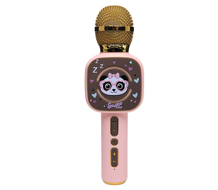 Караоке Микрофон беспроводной X7 (Smile) (розовый)