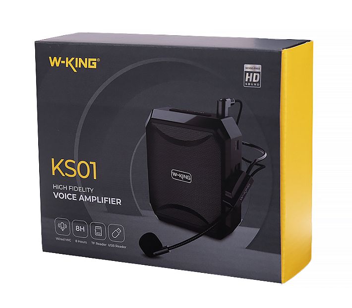 Микрофон проводной-усилитель голоса W-KING KS01 (черный)